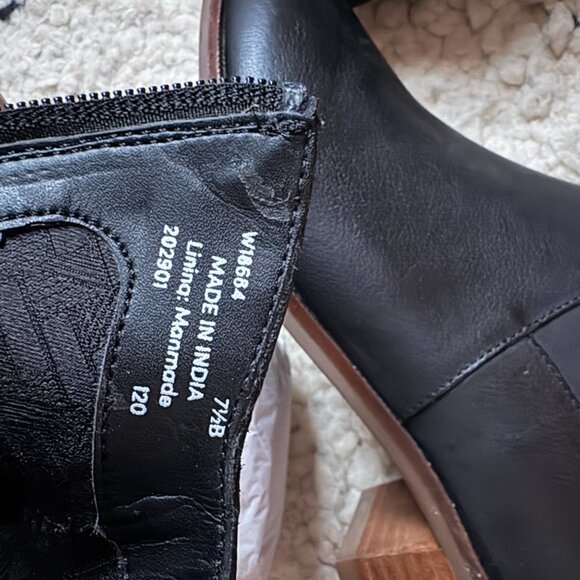 Cole Haan women's size 7.5B black leather Maci booties goth whimsigoth minimal - Picture 3 of 9